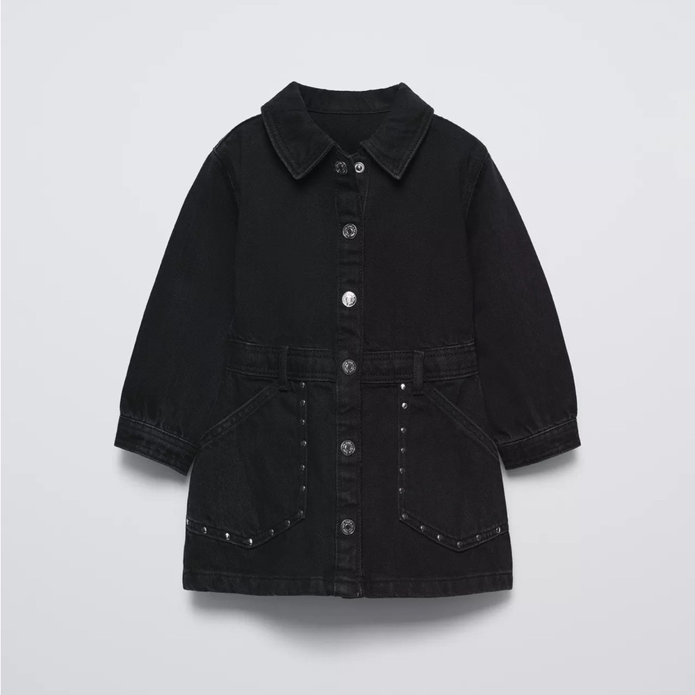 Zara Studded Denim Dress 6, NWT